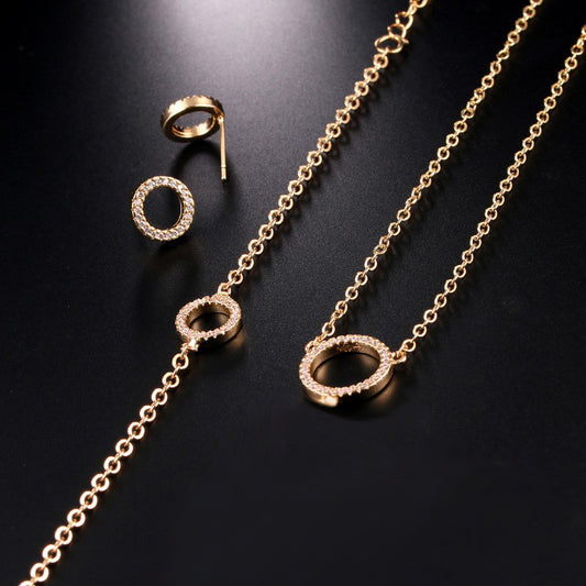 Gold Tone 3-Piece Jewelry Set for Weddings & Daily Wear