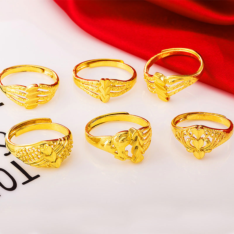 Women Gold Ring Fashion Imitation Copper Jewelry New